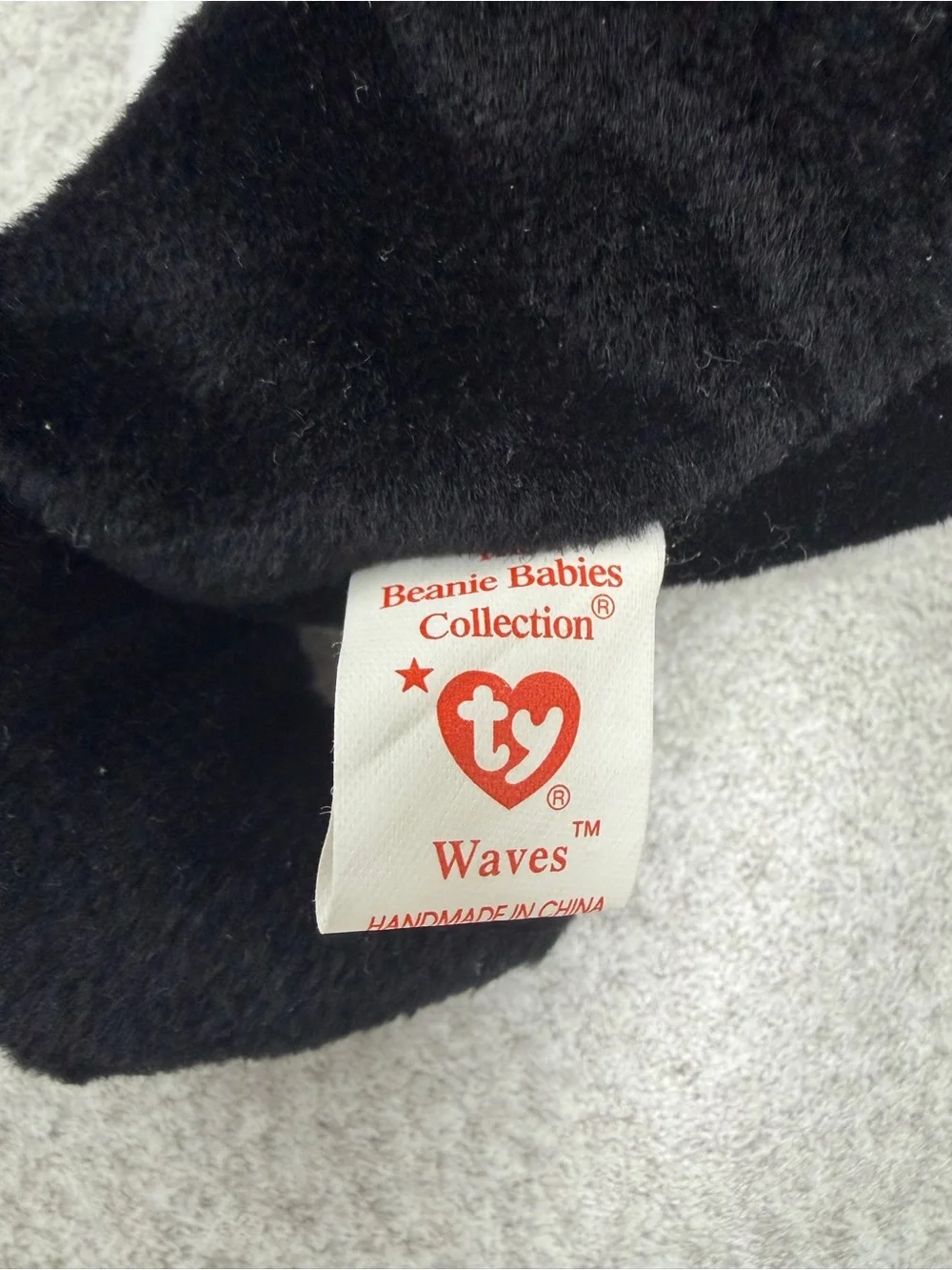Ty Black and White Orca Beanie Plush